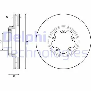 Tarcza hamulcowa przód wentylowana FORD TRANSIT DELPHI