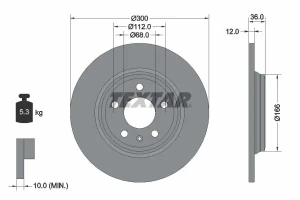 Tarcza hamulcowa tył AUDI A6 C8 TEXTAR