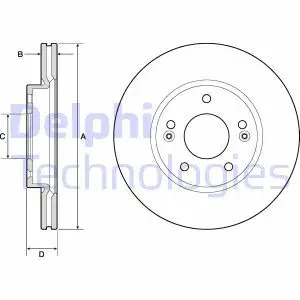 Tarcza hamulcowa przód wentylowana HYUNDAI i30 COUPE DELPHI