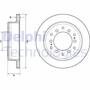 Tarcza hamulcowa tył wentylowana TOYOTA FJ CRUISER DELPHI
