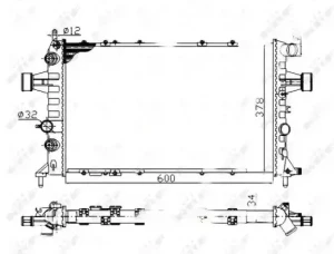 1.6 16V, 2.0 DI, 1.6, 1.8 16V, 2.0 16V, 2.0 OPC, 1.6 LPG, 2.2 DTI, 2.2 16V, 2.0 DTI OPEL ASTRA G Chłodnica wody NRF