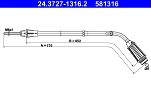 Linka hamulca ręcznego VOLVO S80 II ATE