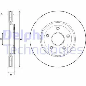 Tarcza hamulcowa przód wentylowana DODGE JOURNEY DELPHI