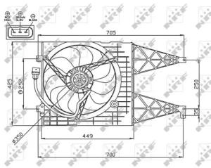Wentylator chłodnicy 150w z ramą SEAT AROSA 1.4, 1.4 16V, 1.0 NRF