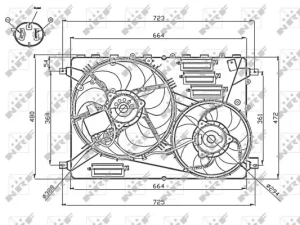 Wentylator chłodnicy LAND ROVER RANGE ROVER EVOQUE SD4 4x4, TD4 4x4, Si4 4x4 NRF