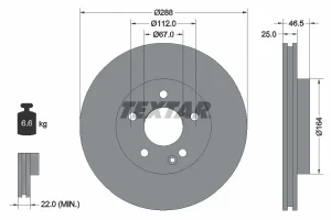 Tarcza hamulcowa przód MERCEDES-BENZ W202 TEXTAR