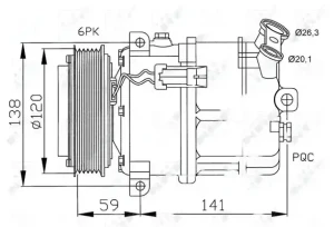 1.9 D FIAT CROMA Kompresor sprężarka klimatyzacji NRF