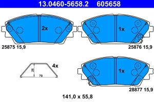 13.0460-5658.2 ATE Klocki hamulcowe przód
