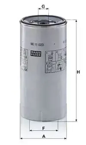 12M, LE 13M, LE, 13M, LE 12M, 10.8M Filtr paliwa wk 11 023 z IVECO CROSSWAY MANN-FILTER