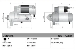 330 i, 335 i, 335 xi, 318 i, 330 xi, 325 i, 320 i, 316 i, 325 xi BMW 3 E92 Rozrusznik DENSO