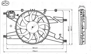 Wentylator chłodnicy OPEL ASTRA J 1.6 SIDI, 1.6 (69), 1.7 CDTI, 1.4, 1.4 LPG, 1.6, 1.3 CDTI NRF