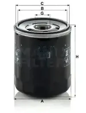 Filtr oleju z zaworem zwrotnym CITROËN BX MANN-FILTER