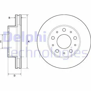 Tarcza hamulcowa przód wentylowana FIAT DUCATO DELPHI