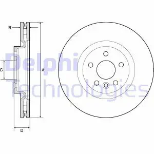 Tarcza hamulcowa przód wentylowana LAND ROVER DISCOVERY SPORT DELPHI
