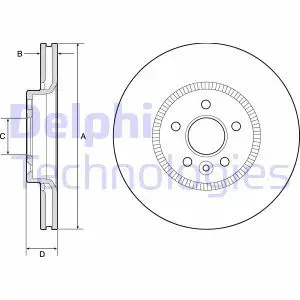 Tarcza hamulcowa przód wentylowana FORD MONDEO V DELPHI
