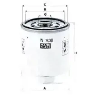 W 7038 MANN-FILTER Filtr oleju