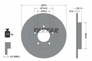 92291703 TEXTAR Tarcza hamulcowa tył