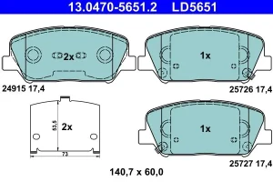 Klocki hamulcowe przód HYUNDAI i30 ATE