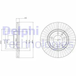 Tarcza hamulcowa przód wentylowana CITROËN XM DELPHI