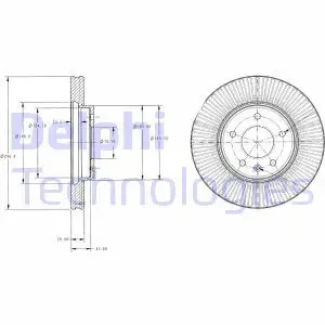 BG4092C DELPHI Tarcza hamulcowa przód wentylowana
