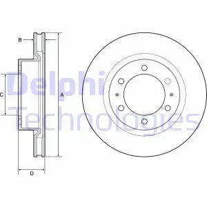 BG4925C DELPHI Tarcza hamulcowa przód wentylowana