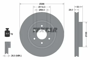 Tarcza hamulcowa przód RENAULT ALASKAN TEXTAR