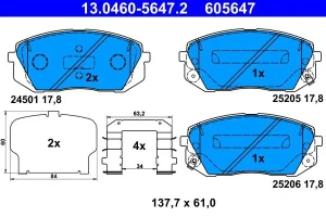 Klocki hamulcowe przód HYUNDAI ix35 ATE