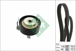 1.0 FORD FIESTA VI Zestaw paska rozrządu INA