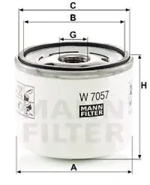 W 7057 MANN-FILTER Filtr oleju z zaworem zwrotnym