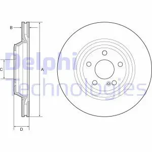 BG4957C DELPHI Tarcza hamulcowa tył wentylowana