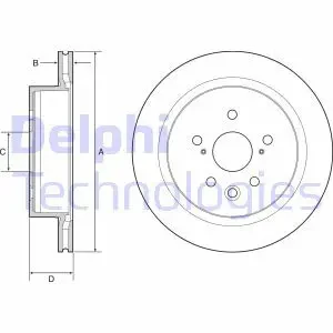 Tarcza hamulcowa tył wentylowana LEXUS GS IV DELPHI