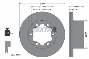 Tarcza hamulcowa tył VW GRAND CALIFORNIA TEXTAR