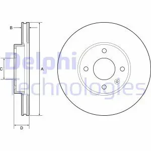 Tarcza hamulcowa przód wentylowana VAUXHALL VIVA DELPHI