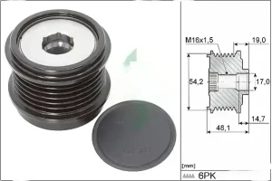 2.0 FORD None Sprzęgło alternatora koło pasowe INA