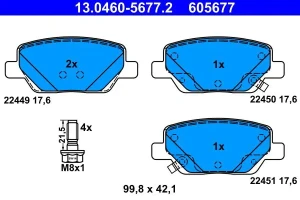 13.0460-5677.2 ATE Klocki hamulcowe tył