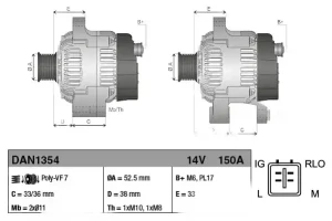 alternator lexus is 250 DAN1354 DENSO