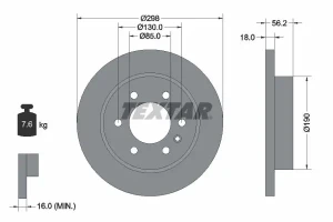 Tarcza hamulcowa tył MERCEDES-BENZ SPRINTER B907, B910 TEXTAR