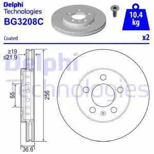 Tarcza hamulcowa przód wentylowana SEAT IBIZA 4 DELPHI