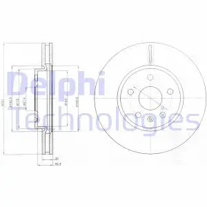 Tarcza hamulcowa przód wentylowana VAUXHALL ZAFIRA III DELPHI