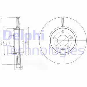 Tarcza hamulcowa przód wentylowana VAUXHALL ZAFIRA III DELPHI