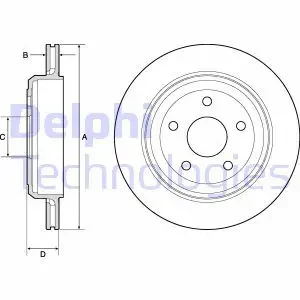 Tarcza hamulcowa tył wentylowana JEEP GRAND CHEROKEE IV DELPHI