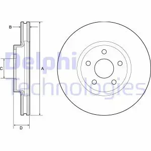 Tarcza hamulcowa tył wentylowana FORD S-MAX DELPHI