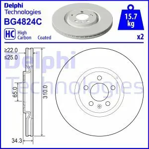 Tarcza hamulcowa przód wentylowana SEAT IBIZA IV DELPHI