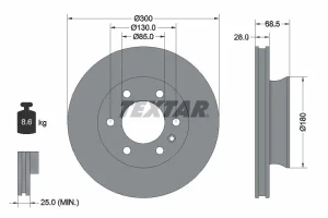Tarcza hamulcowa przód MERCEDES-BENZ SPRINTER B906 TEXTAR