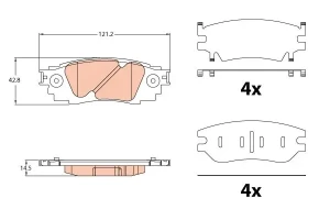 Klocki hamulcowe tył TOYOTA C-HR TRW