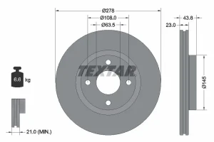 92303203 TEXTAR Tarcza hamulcowa przód