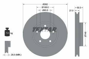 Tarcza hamulcowa przód FORD FOCUS IV TEXTAR