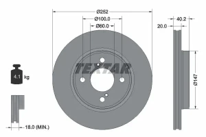 Tarcza hamulcowa przód SUZUKI BALENO II TEXTAR