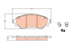 Klocki hamulcowe przód TOYOTA HILUX VIII TRW