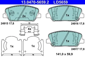 Klocki hamulcowe przód HYUNDAI i30 Kombi (GD) ATE